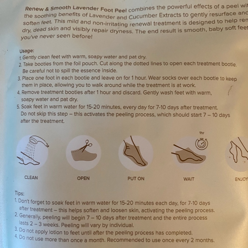 Body Firm Crepe Erase Renew & Smooth Foot Peel New - Picture 4 of 5